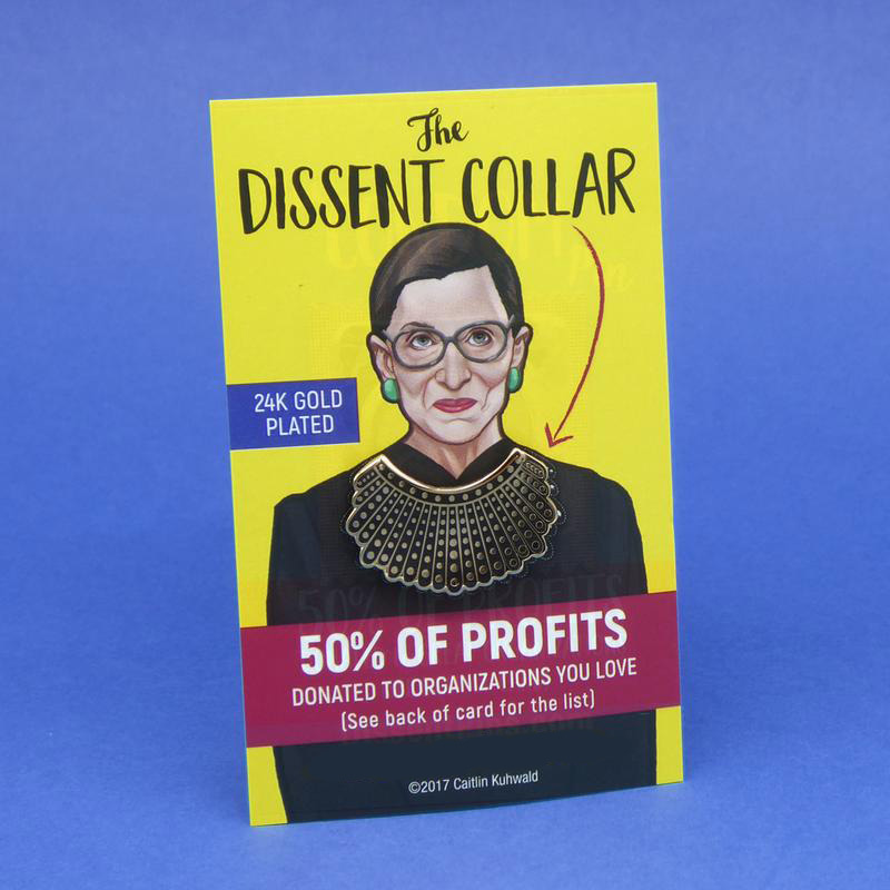 RBG dissent collar pin