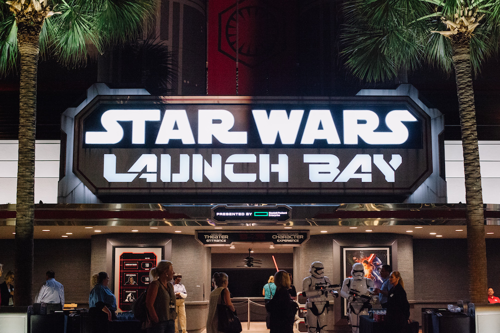 Go into the Launch Bay and explore the many replica movie props, meet characters, and watch a behind the scenes film.