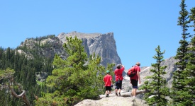 Kids Hiking in Rocky Mtns National Park, Colorado
