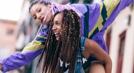 two women having fun