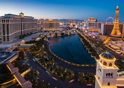 aerial Las Vegas at night
